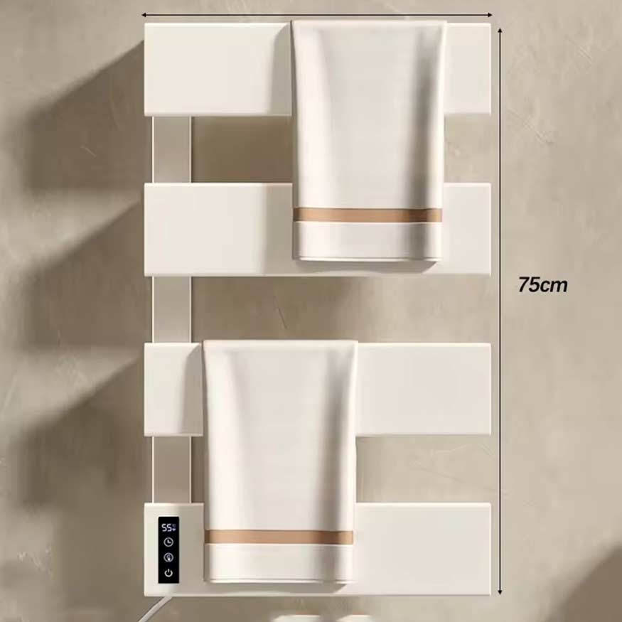 Чотирьохпанельна електрична сушарка для рушників з дисплеєм та таймером, 200W, настінна (лівий / правий вихід кабелю)