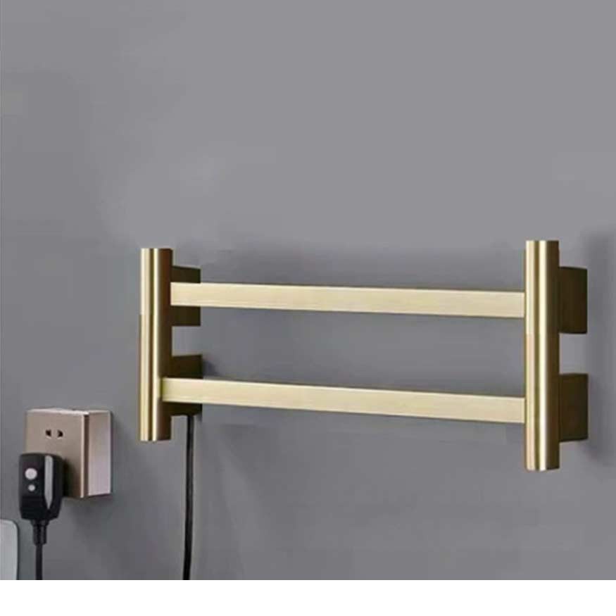 Двопанельна електрична сушарка для рушників з постійною температурою 50°C, 27.5W, настінна (лівий / правий вихід кабелю)