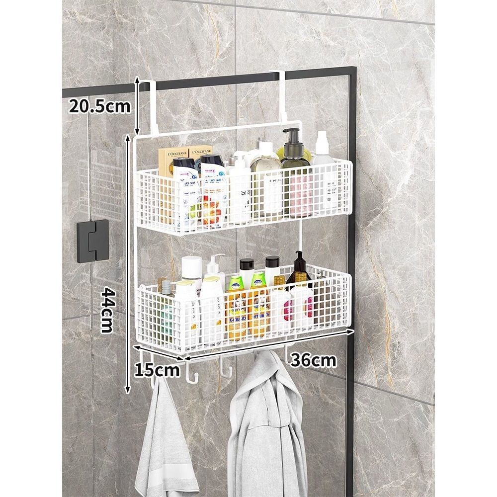 Настінні полиці для ванної з гачками | 1 – 3 яруси | чорний / білий