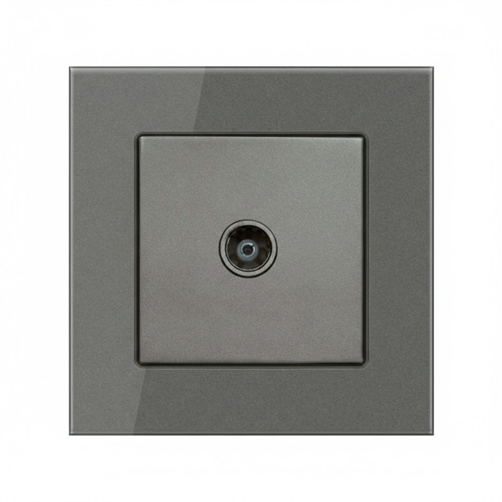 Телевізійна (антенна) розетка EIOMR, темно срібна, європейський стандарт