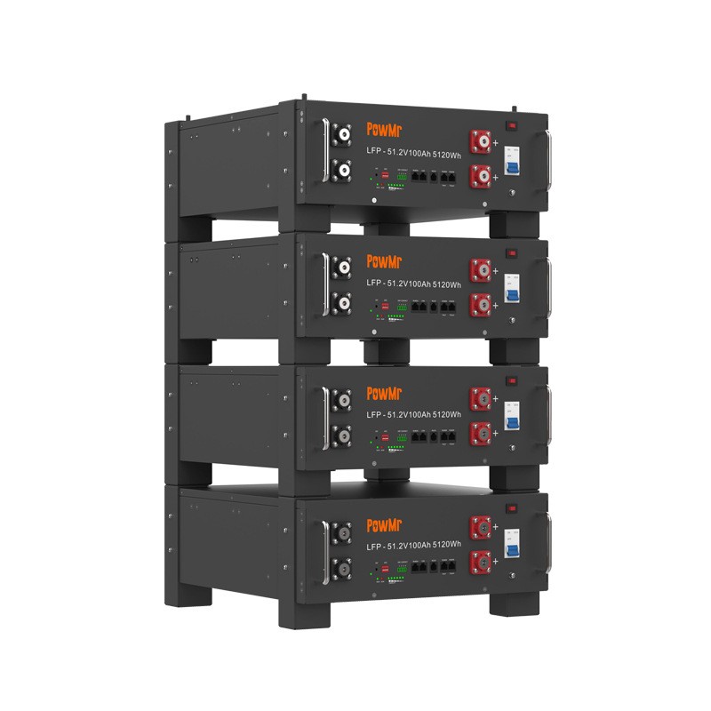 Rack LiFePO4 батарея Powmr 51.2V 100Ah 5.12 кВт·год — акумулятор 48В для дому та сонячних електростанцій