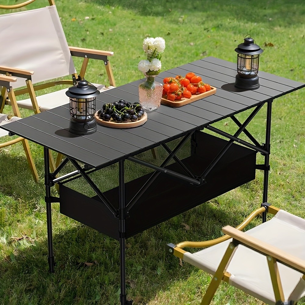 Складний туристичний стіл 35 / 52 / 95 / 120 см (чорний, хакі) + чохол у подарунок