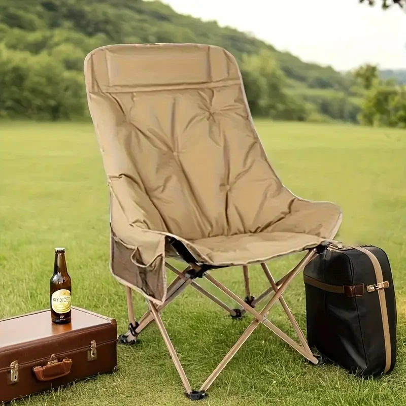 Крісло туристичне складне OTIA з високою спинкою, 3 положення, до 150 кг, 600D Oxford (біле / чорне / хакі / зелене)