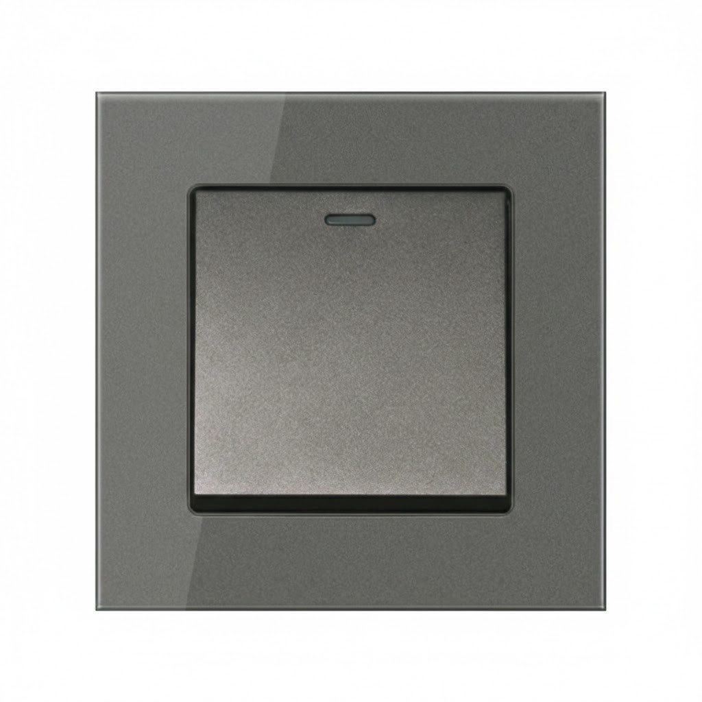 Одноклавішний вимикач світла EIOMR, темно сірий матовий
