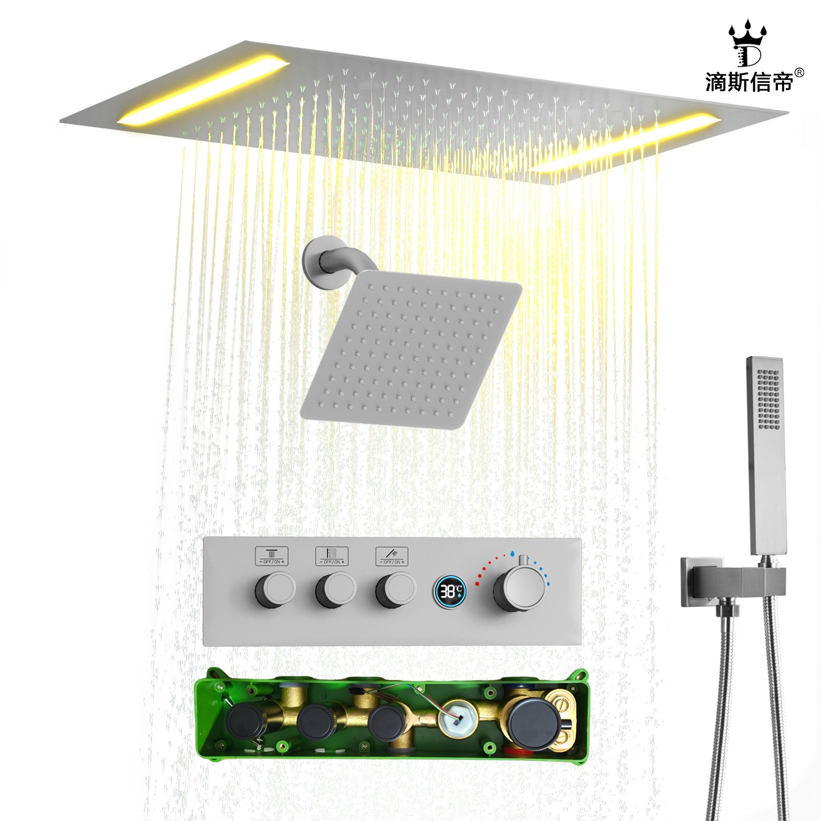 LED вбудована душова система з цифровим дисплеєм Disixindi