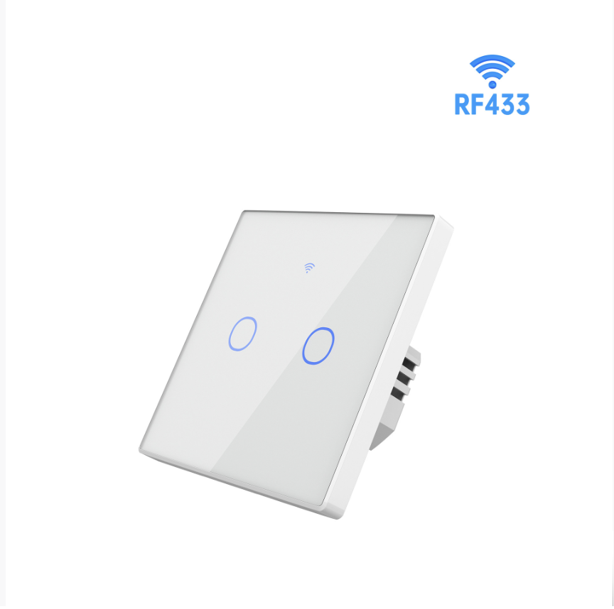 Сенсорний двоклавішний білий вимикач WHC01 (Тип 86)