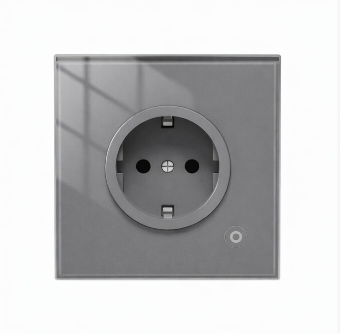 Розумна ZigBee розетка сіра Moes (EU стандарт, 16A) з моніторингом енергоспоживання