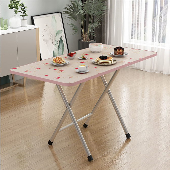 Складний стіл, 60х40х50, квітковий, зі срібними ніжками, одна перегородка