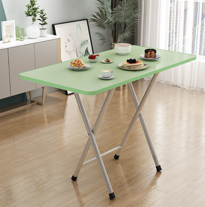 Складний стіл, 60х40х72, зелений, зі срібними ніжками, одна перегородка