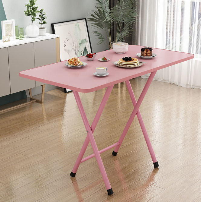 Складний стіл, 60х40х72, рожевий, з рожевими ніжками, одна перегородка