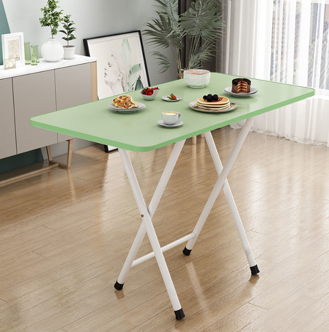 Складний стіл, 60х40х72, зелений, з білими ніжками, одна перегородка