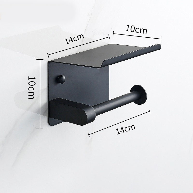 Тримач туалетного паперу з полицею, настінний, металевий, верхній тип кріплення