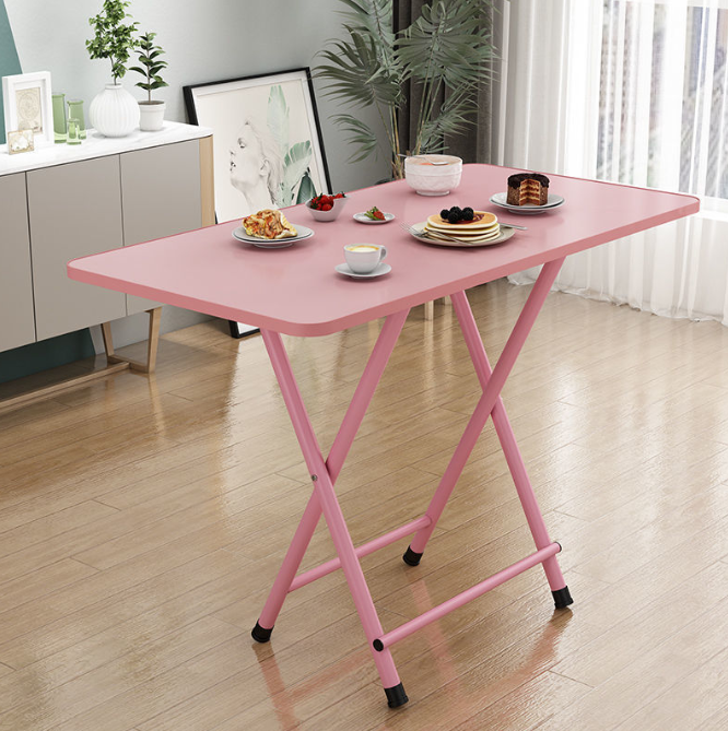 Складний стіл, 60х40х72, рожевий, з рожевими ніжками, дві перегородки
