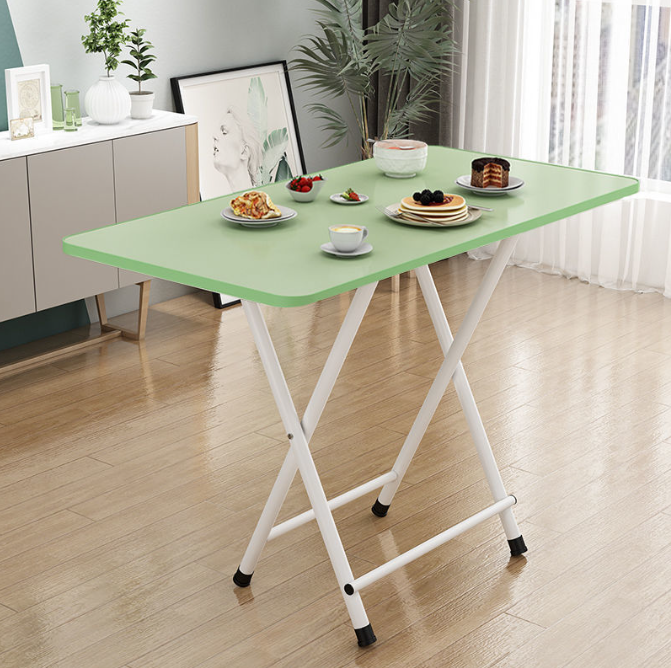 Складний стіл, 80х40х72, зелений, з білими ніжками, дві перегородки