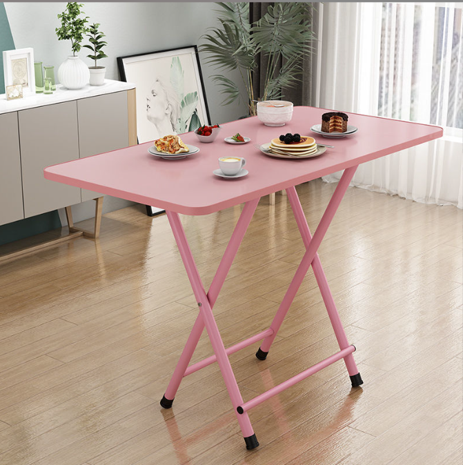 Складний стіл, 80х40х72, рожевий, з рожевими ніжками, дві перегородки