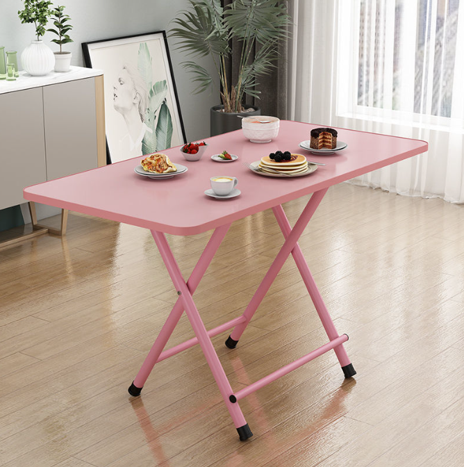 Складний стіл, 80х40х50, рожевий, з рожевими ніжками, дві перегородки