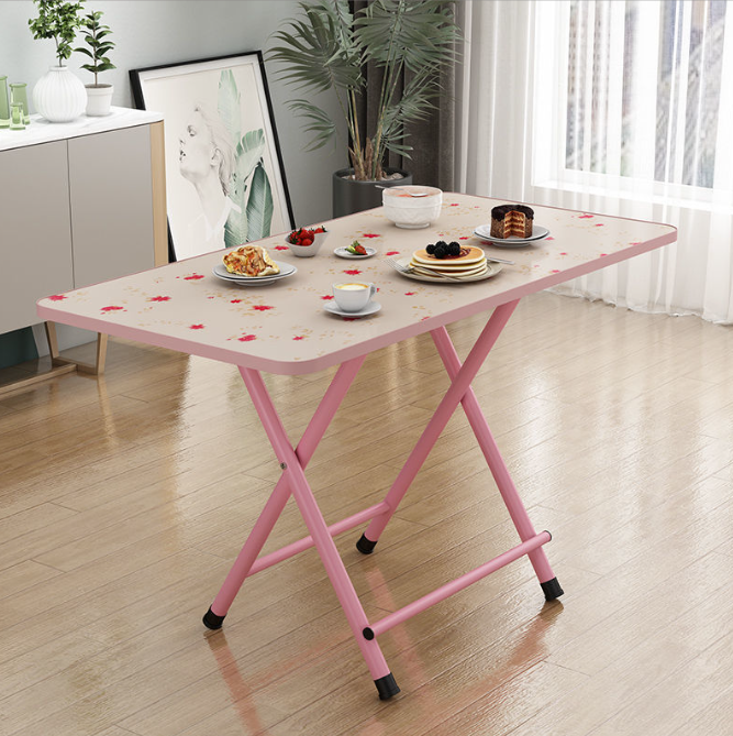 Складний стіл, 80х40х50, квітковий, з рожевими ніжками, дві перегородки