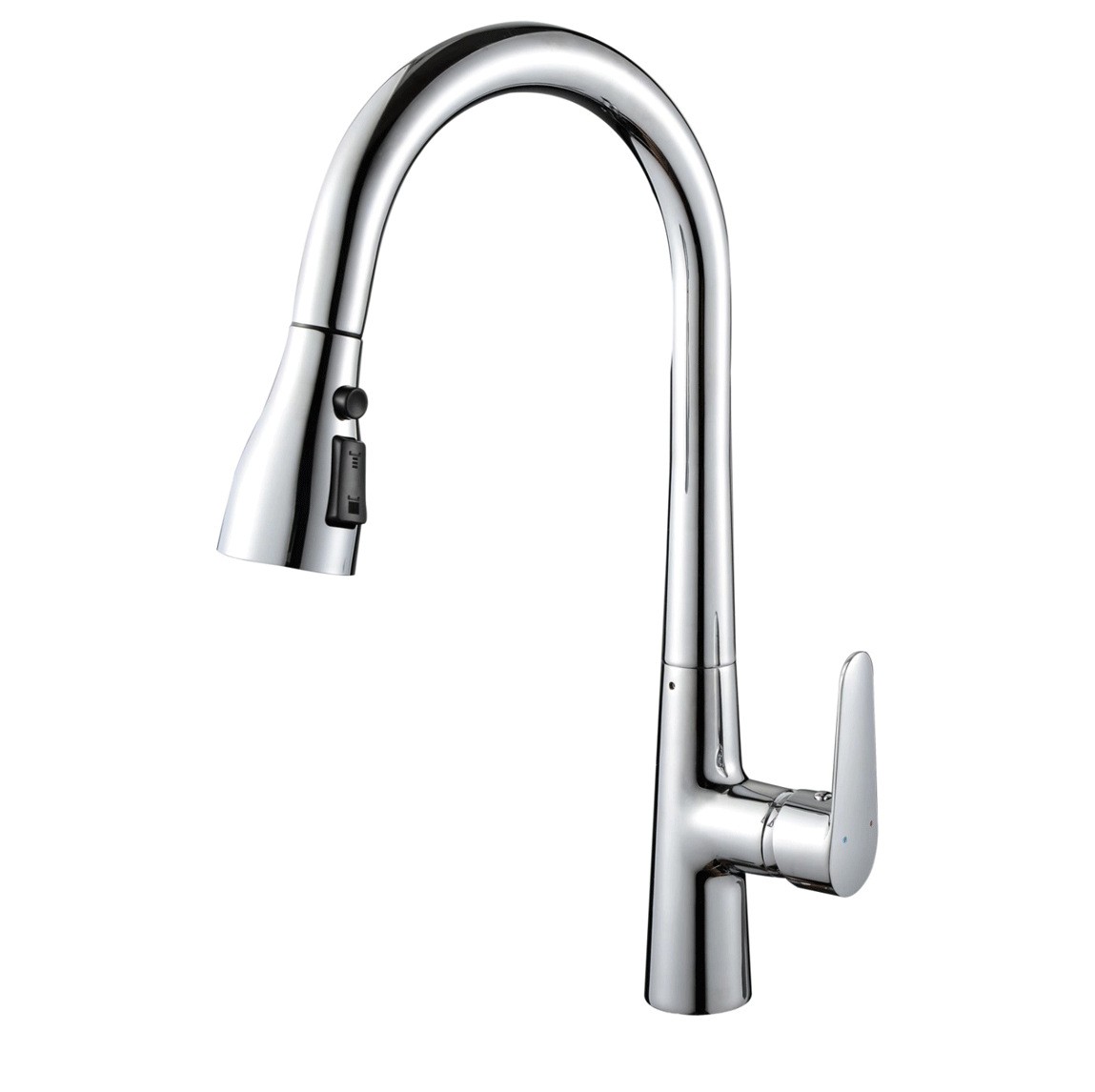 Кухонний змішувач HREDUN CP-616 висувний, 3 режими, 60 см шланг, латунний