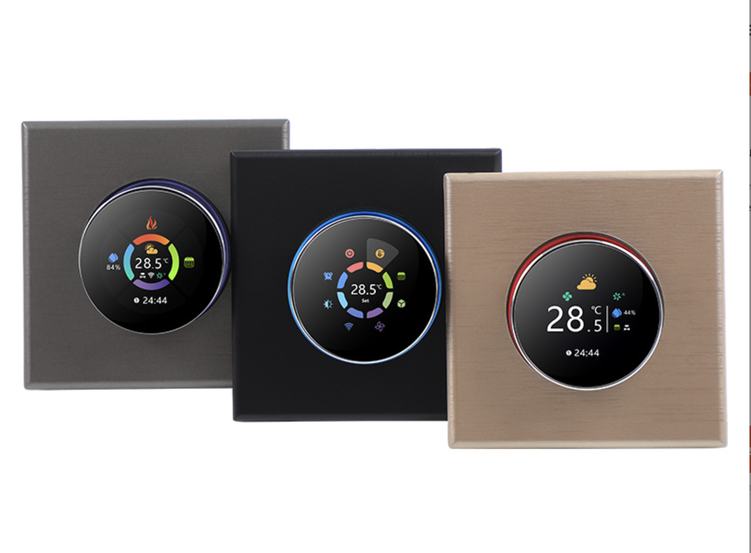 BECA Graffiti WiFi розумний LCD-термостат для фанкойла та центрального кондиціонування — 3 швидкості вентилятора