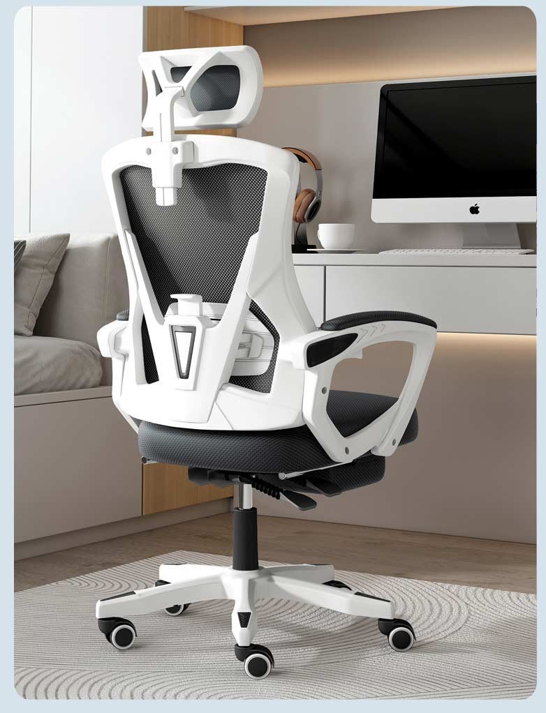 Ергономічне офісне крісло з підставкою для ніг та латексною подушкою сидіння, регулювання висоти