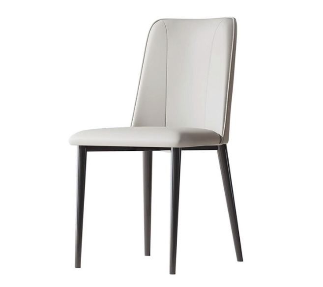 Сучасний обідній стілець з екошкіри, бежевий