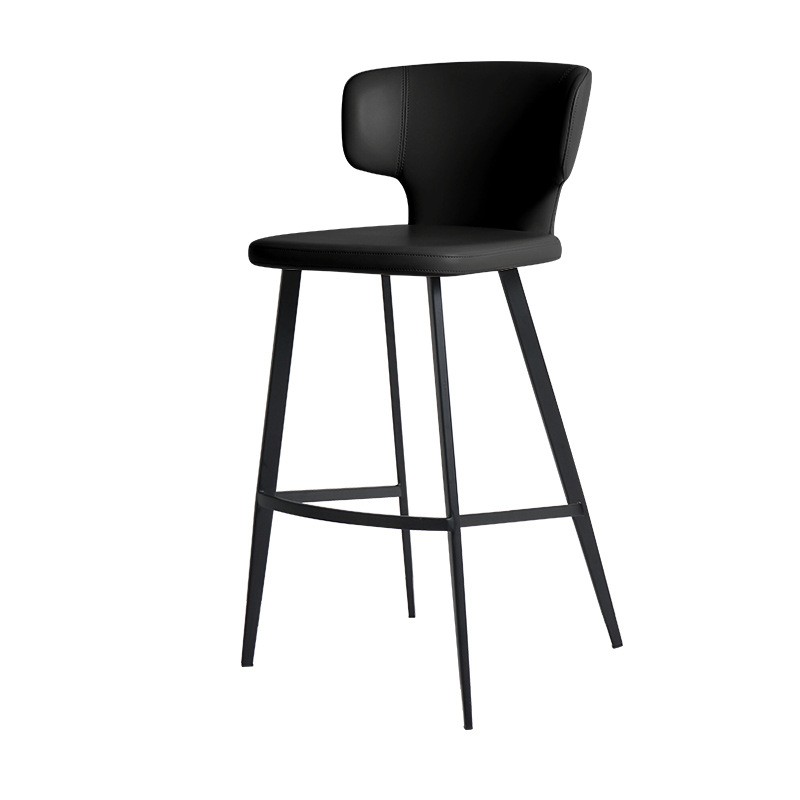 Барний стілець зі спинкою 7136, американська дублена шкіра, металеві ніжки, висота сидіння 55 см