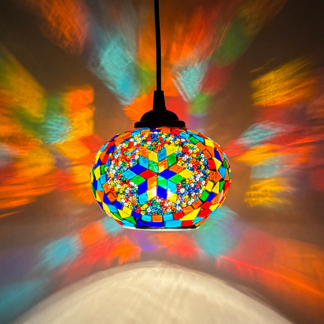 Підвісний світильник, мозаіка, кольоровий В