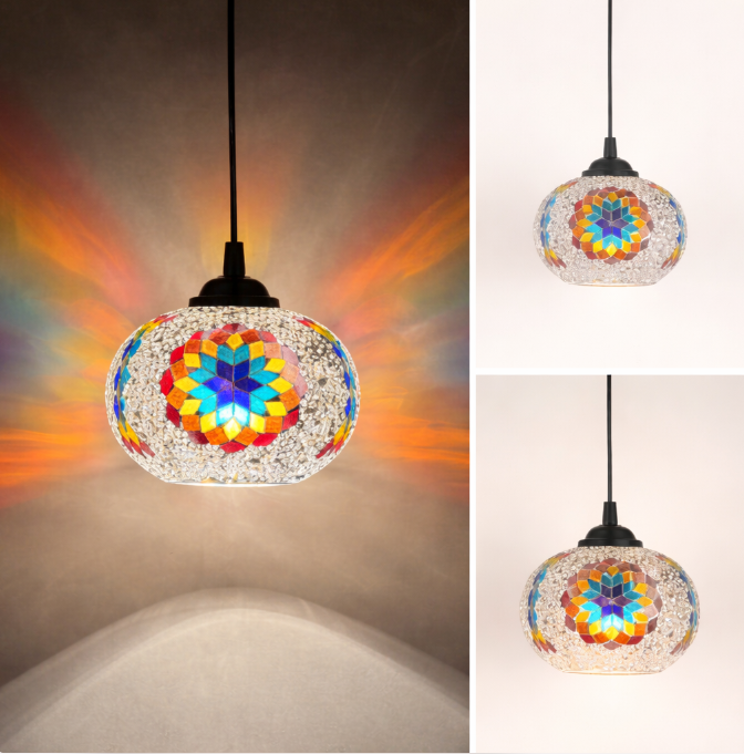 Підвісний світильник, мозаіка, кольоровий Е