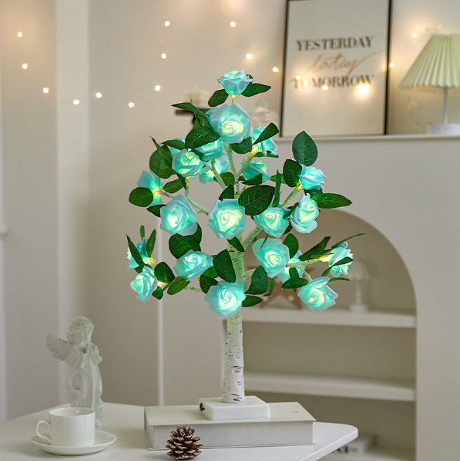 Світлодіодна лампа у формі трояндового дерева, блакитне світло