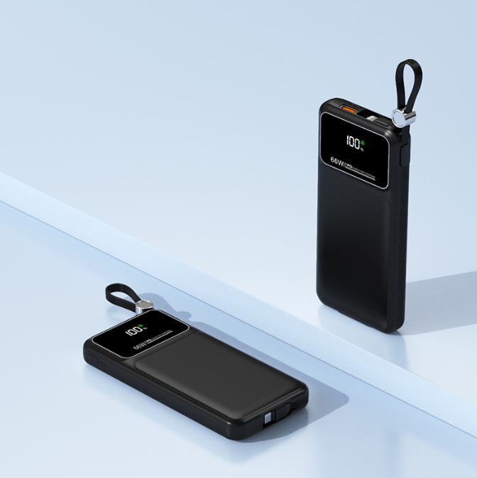 Зовнішній акумулятор Quanhan 20000 мА·год з цифровим дисплеєм, ультратонкий компактний, універсальна зарядка