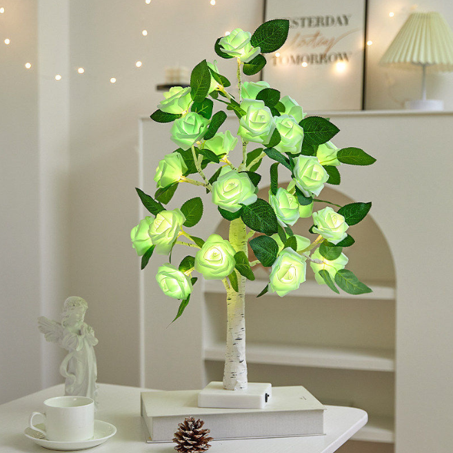 Світлодіодна лампа у формі трояндового дерева, зелене світло