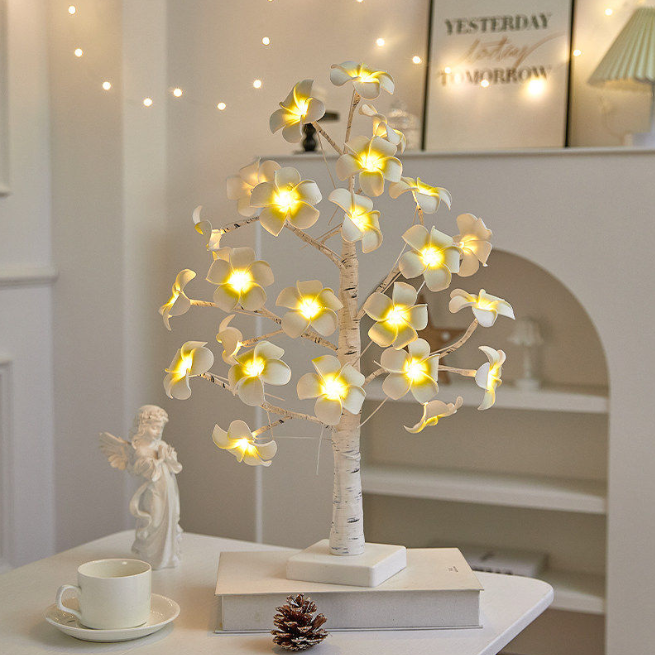 Світлодіодна лампа у формі дерева, франжипані, тепле світло