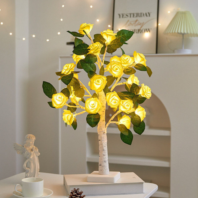 Світлодіодна лампа у формі трояндового дерева, жовте світло