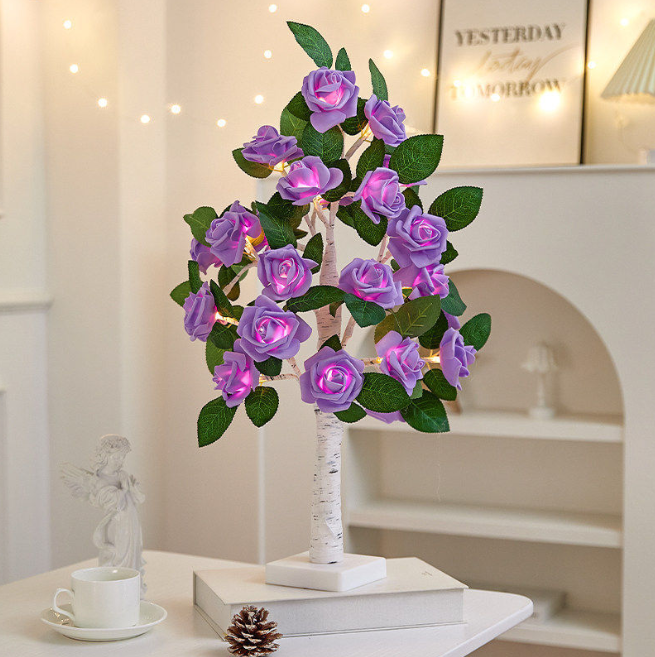 Світлодіодна лампа у формі трояндового дерева, фіолетове світло