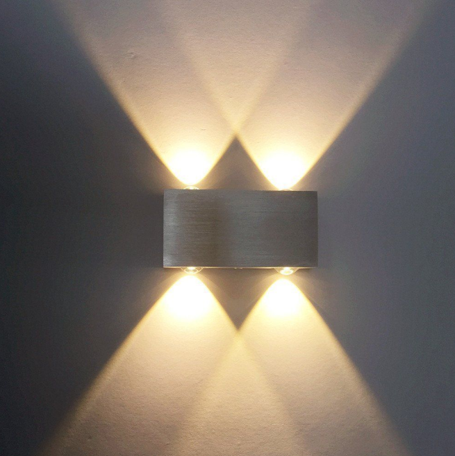 Настінний LED світильник Up & Down з алюмінію, 4W, тепле світло