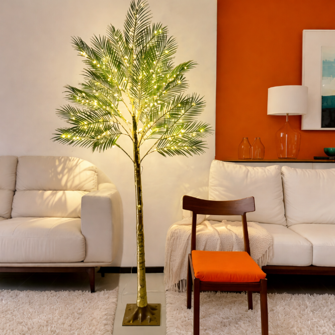 Світлодіодне декоративне дерево “Пальма” з підсвіткою, тепле світло, 1.8 м