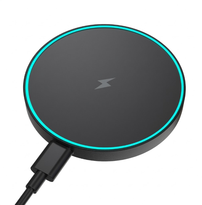 Магнітний бездротовий зарядний пристрій, 15W швидка зарядка, чорний