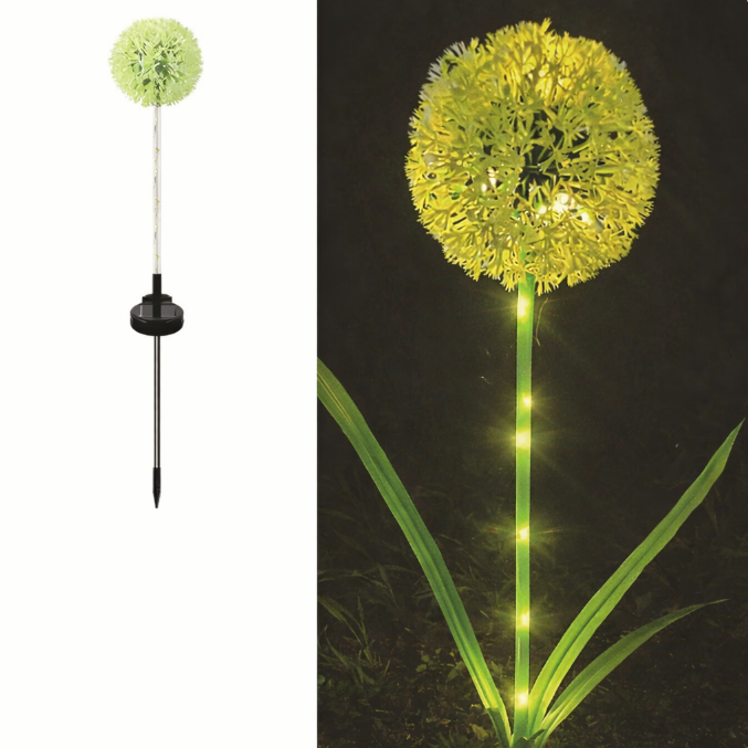 Садовий світильник «Кульбаба» на сонячній батареї, одна квітка, тепле світло