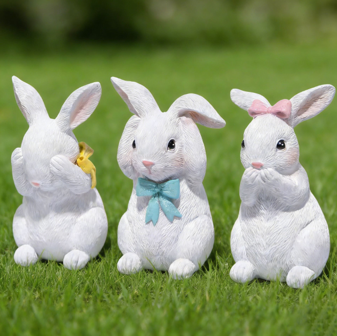 Декоративні фігурки «Три кролики – Не бачу, Не чую, Не говорю»