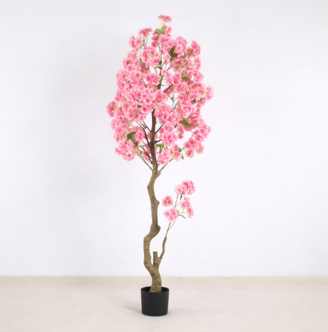 Штучне декоративне вишневе дерево рожевий цвіт у горщику, 180 см